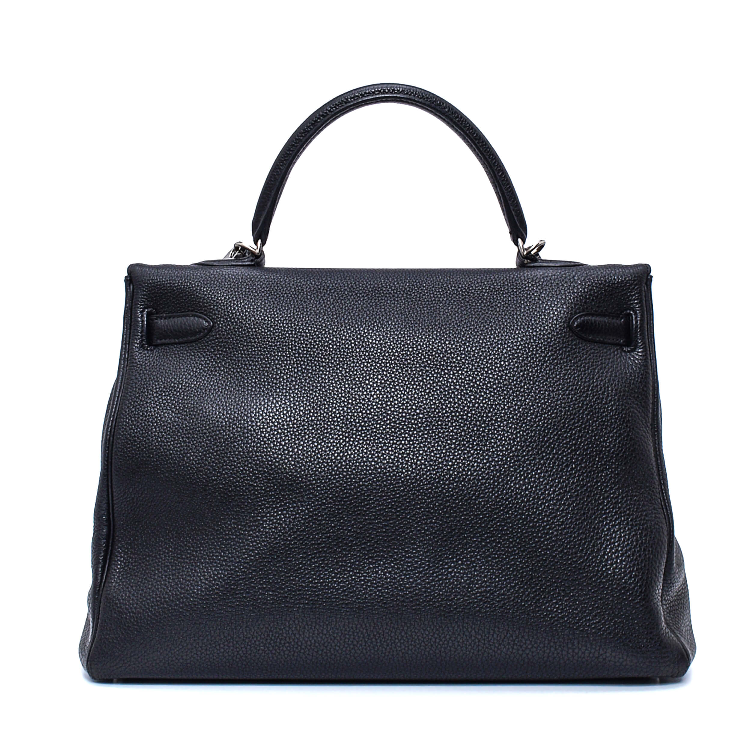 Hermes - Black Togo Leather PHW Kelly 35 Bag 